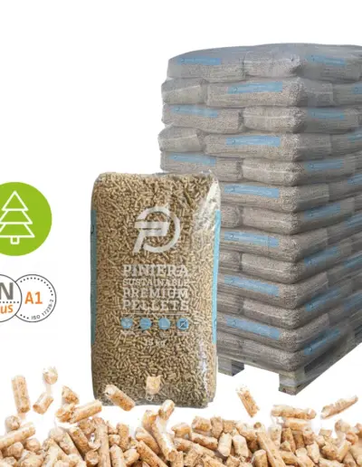 Pallet met piniera pellets