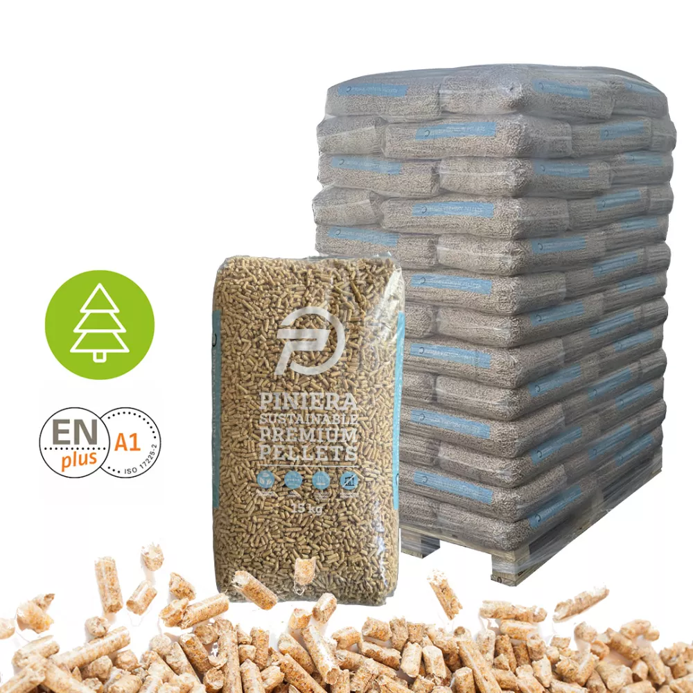 Pallet met piniera pellets